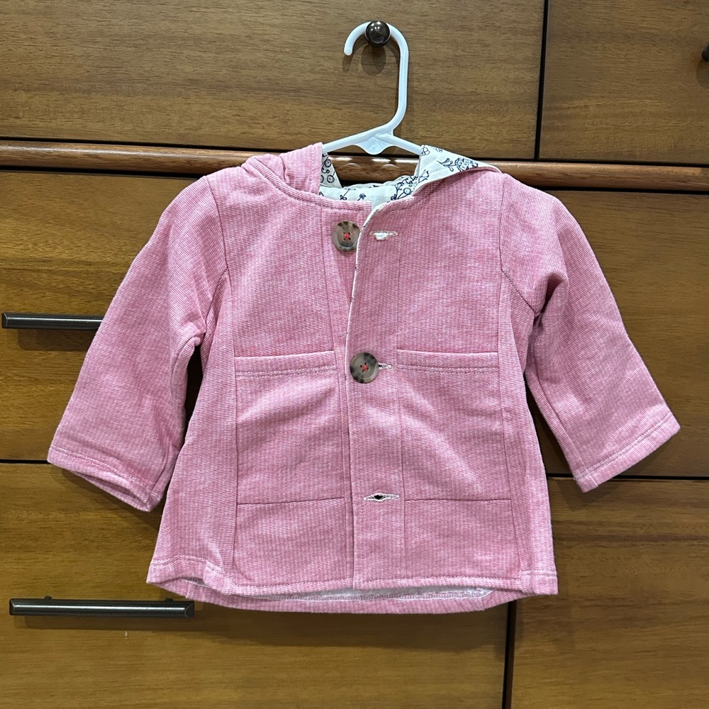 Hazel Village Pink Kids Elf Jacket with Button Details, Size 12-18 Months